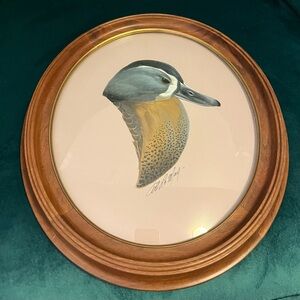 Art LaMay Wooden Oval Framed Duck Portrait Signed